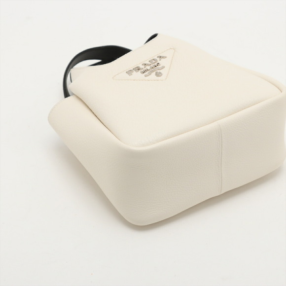 Prada Vitello Dino Leather Handbag White - Picture 4 of 8